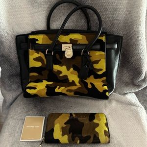 Michael Kors Large Camo Fur Hamilton bag.